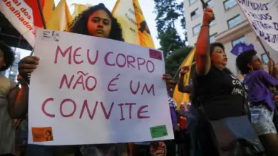 Protesto de mulheres contra o assédio